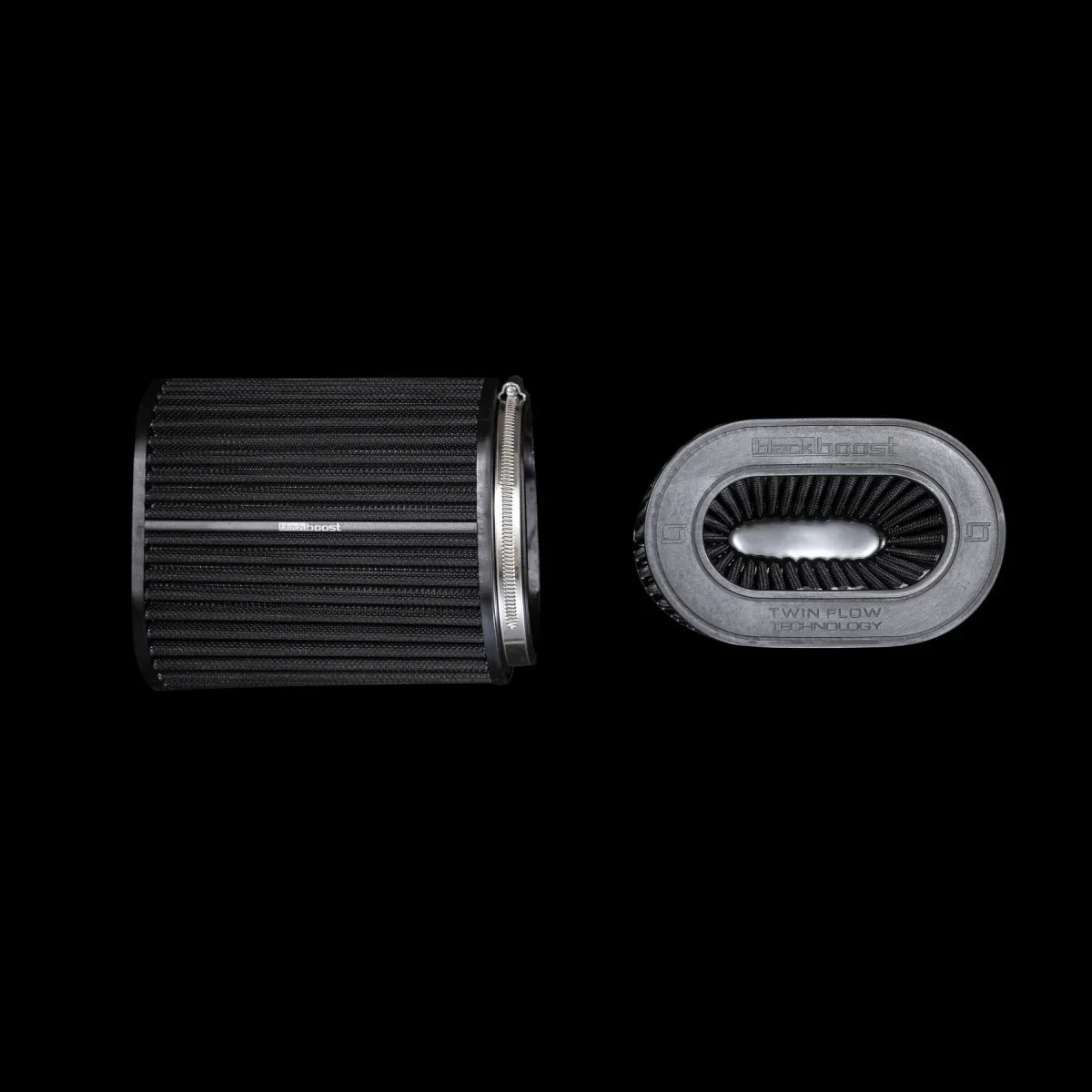 BlackBoost Oval Twin Flow Synthetic Dry Air Filter (4.3" x 196 mm) SET OF 2