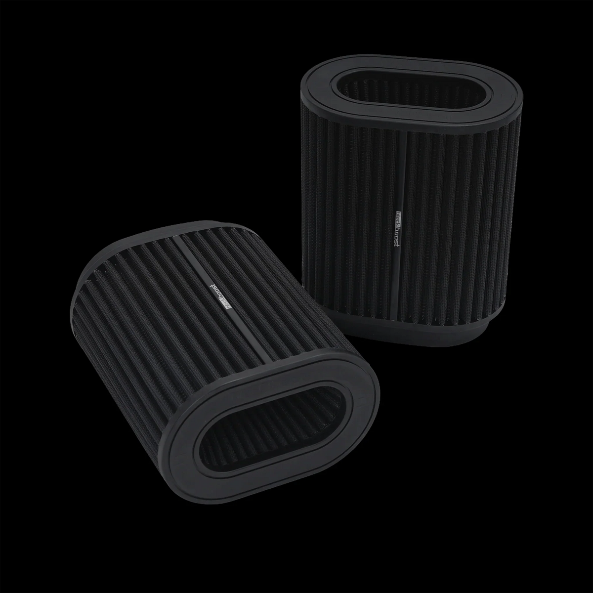 BlackBoost Oval Twin Flow Synthetic Dry Air Filter (4.3" x 196 mm) SET OF 2