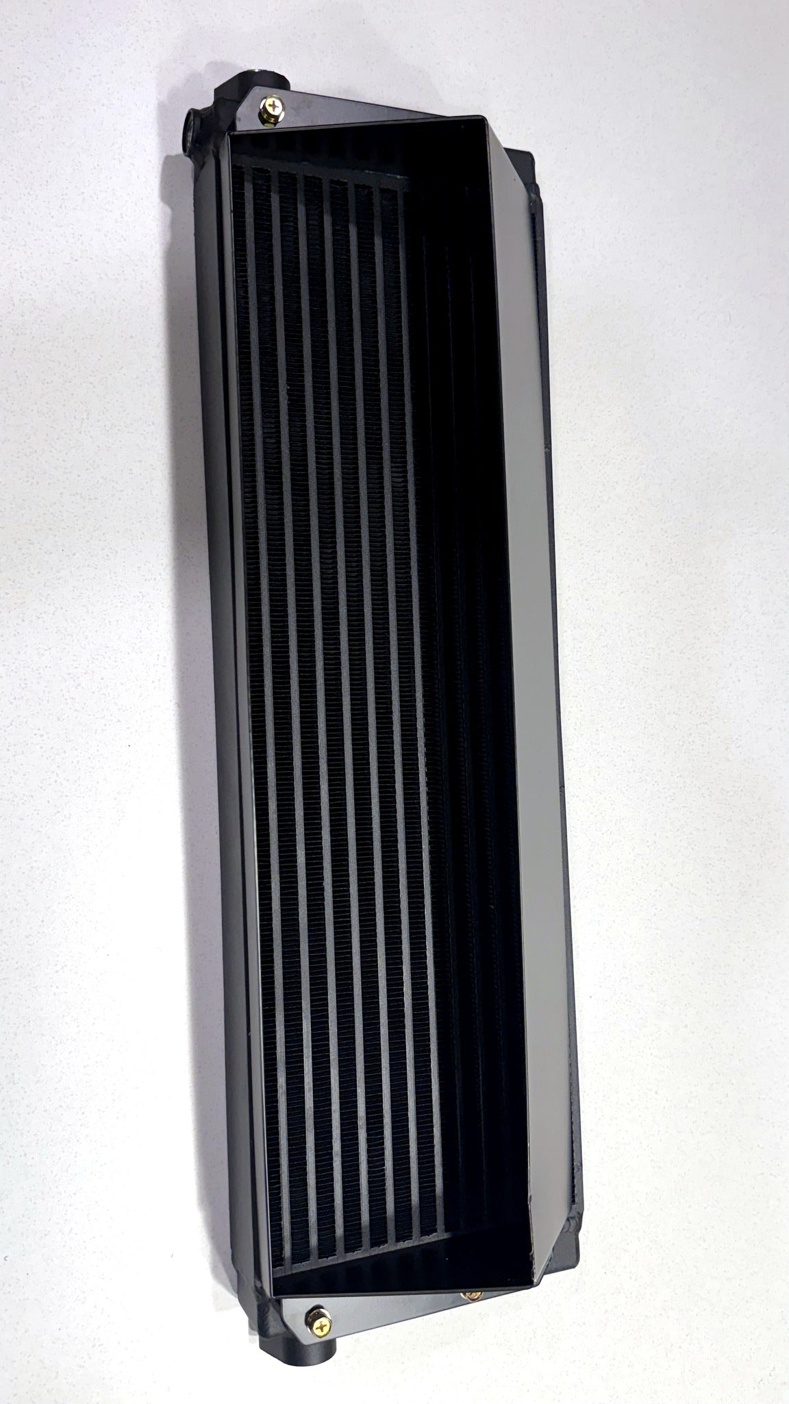 Dyne Performance USA W204 C63 AMG oil cooler core, full face view showing bar and plate rows