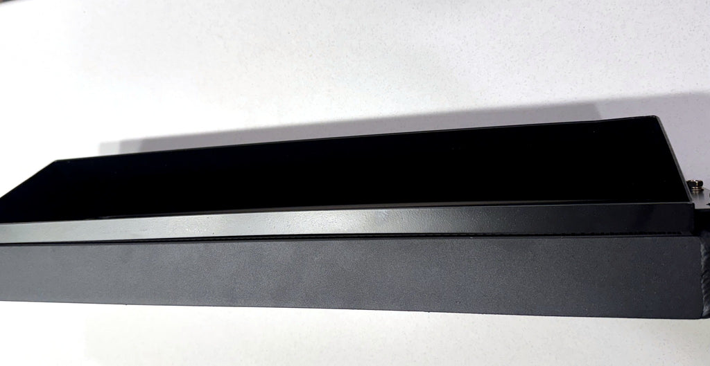 Powder coated steel mounting shroud for Dyne Performance USA W204 C63 oil cooler, edge profile